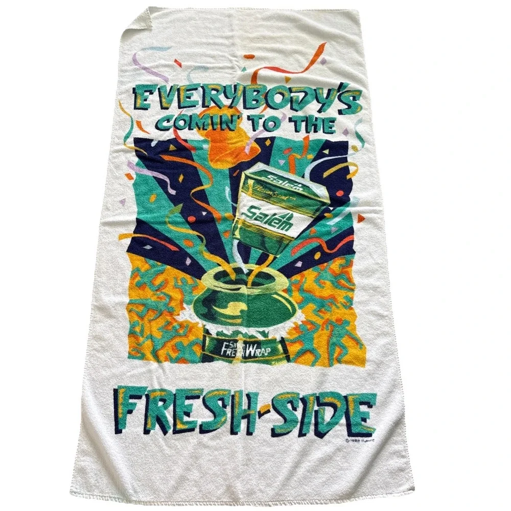 vintage 90s Salem cigarettes promo Towel everybody's coming to the fresh side